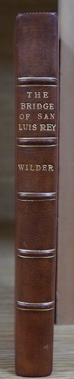 Thornton Wilder - The Bridge of San Luis Rey, 1st edition, Longmans, Green & Co., 1927, Westminster Press, full crushed morocco. Condition - good